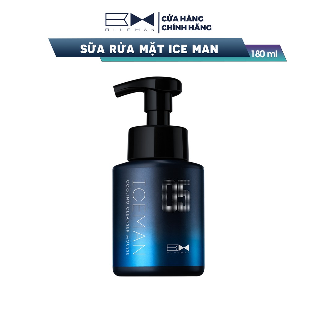 Sữa Rửa Mặt Iceman Tự Tạo Bọt Siêu Nhanh Tẩy Sạch Da BLUEMAN 180ml ZL56