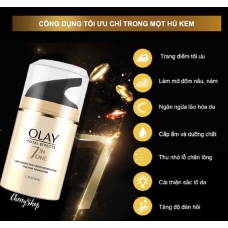 [Hàng Mỹ] Kem dưỡng chống lão hoá Olay Total Effects 7 in One Moisturizer (50ml)