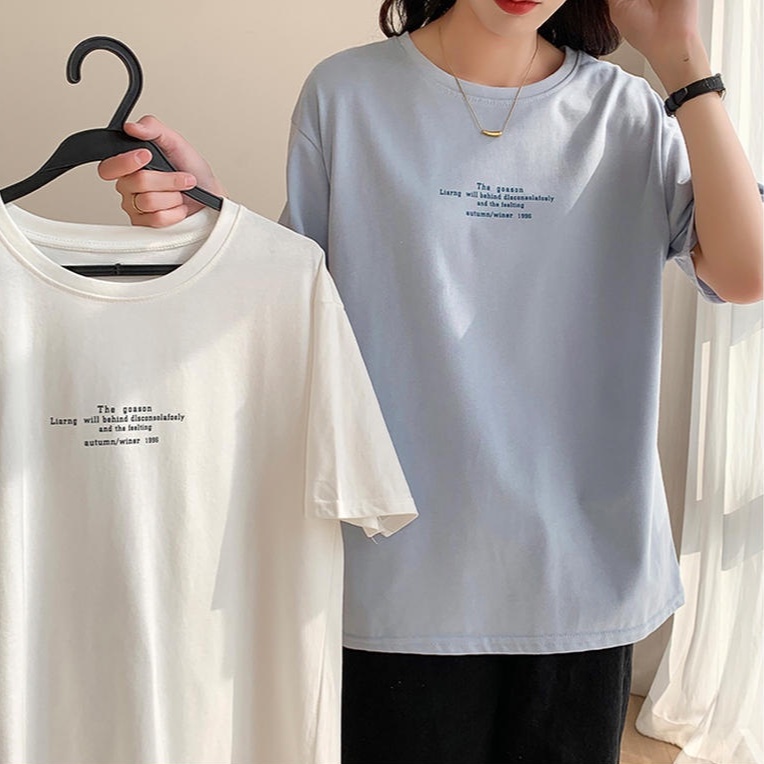 Áo Thun Mùa Hè Dáng Rộng Tay Ngắn In Chữ Phong Cách Mới 49850