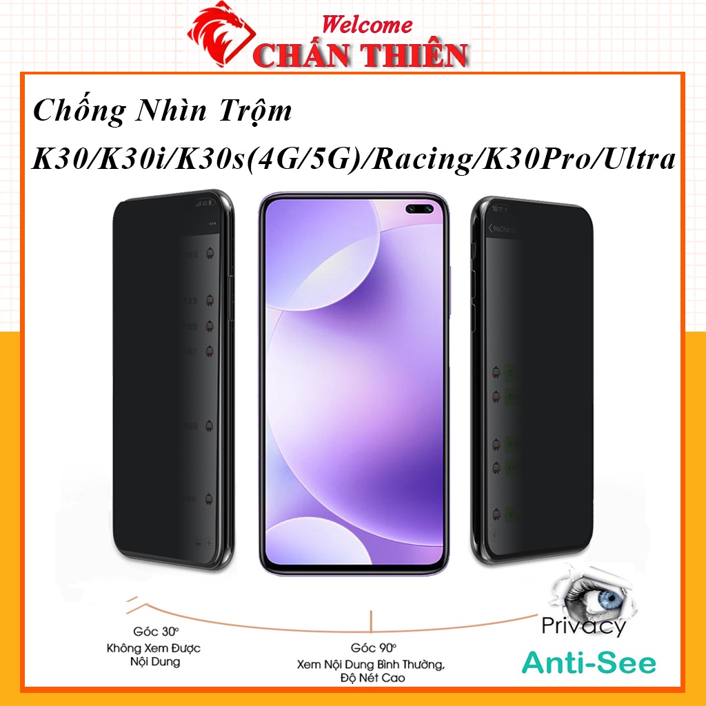 Kính Cường Lực Redmi K30 K30i K30s K30 Racing K30Pro K30Ultra 4G 5G Chống Nhìn Trộm Full Màn Hình [CNT]