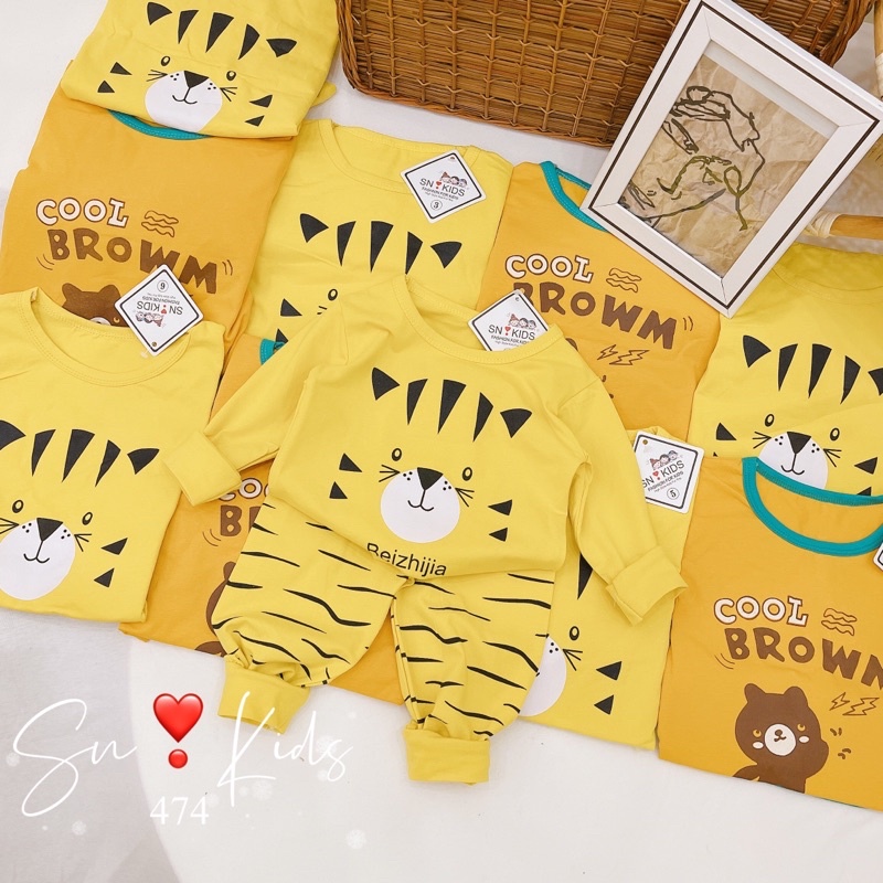 bộ cotton dài tay cực kute cho bé trai bé gái -  BC21