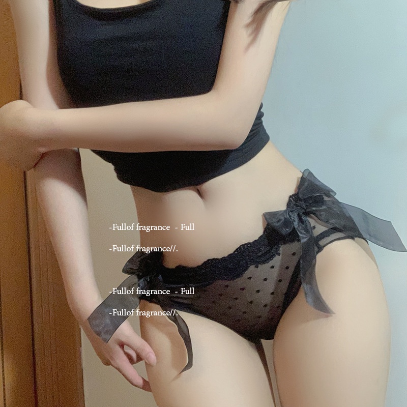 Quần Lót Leosoxs Cotton Phối Ren Họa Tiết Chấm Bi Thoáng Khí Phong Cách Nhật Bản Xinh Xắn Cho Nữ