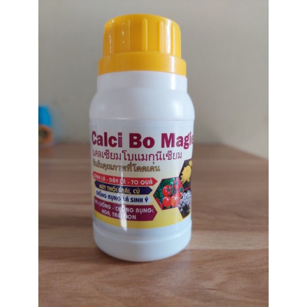 Phân bón lá Canxi Bo Magiê chai 100ml giúp cuống dài, xanh lá, cây cứng cáp