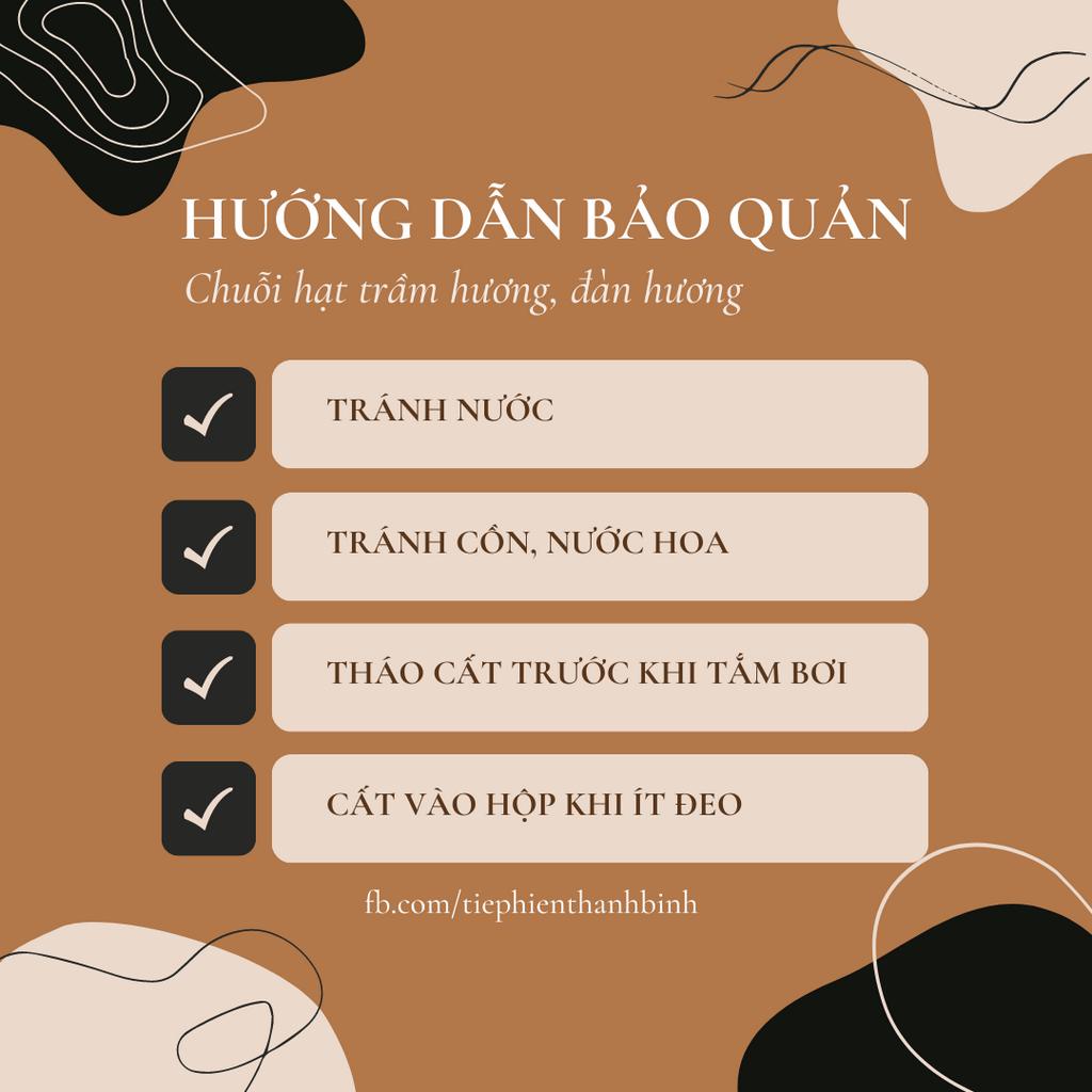 Chuỗi Hạt Trầm Hương Kalimantan Mix Hạt Thu Hút Năng Lượng Tốt Chuyển Tài Vận 8x9mm