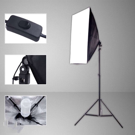 Bộ KIT Studio Đầy Đủ Cao 2m1 Kèm Softbox 50x70cm Chụp Ảnh, Quay Phim, Livestream Chuyên Nghiệp