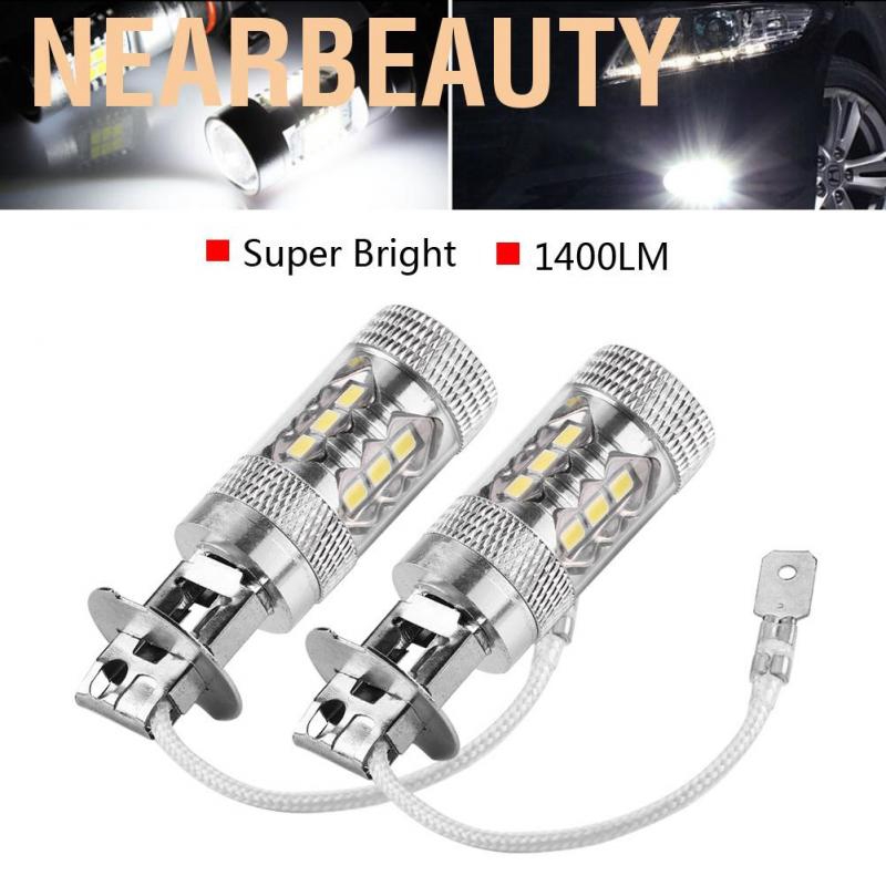 2 Bóng Đèn Led Ban Ngày H1 H3 12v-24v 80w Cho Xe Hơi