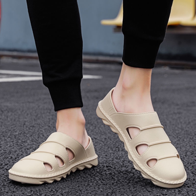 Xăng đan da đế mềm khử mùi thời trang mùa hè năm 2021 cho nam