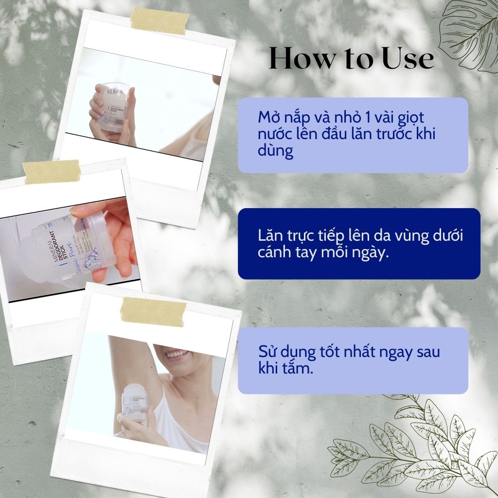 Lăn Khử Mùi, lăn nách đá khoáng KLEAR Thái lan 70gr