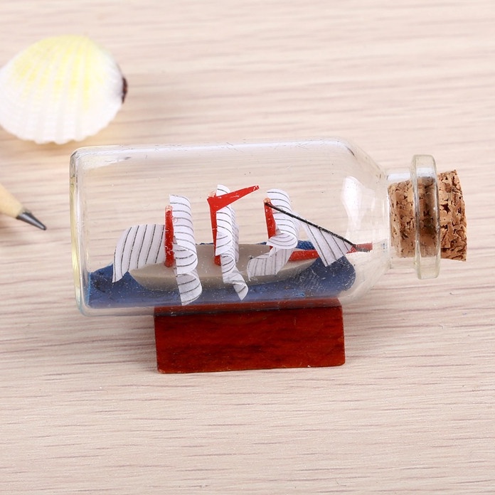 Mô hình thuyền trong chai trang trí tiểu cảnh/terrarium