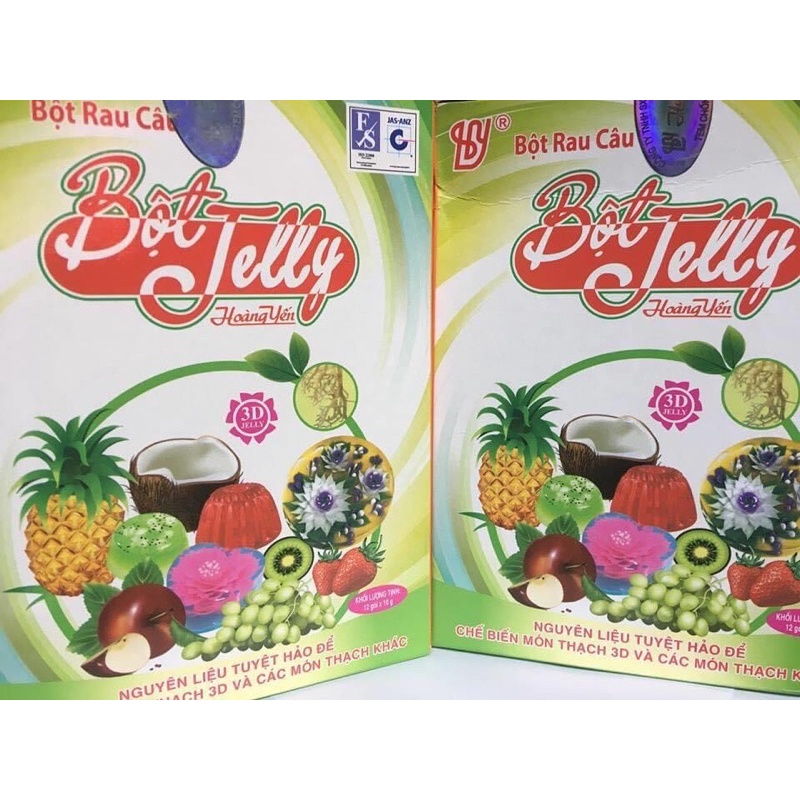 1 thùng bột rau câu dẻo hoàng yến- jelly Hoàng Yến Hải Phòng thùng 12 hộp