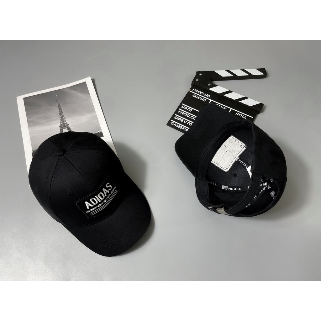 Mũ lưỡi trai Adidas đen logo 3 sọc cá tính dành cho cả nam và nữ full hộp để làm quà tặng