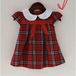 Váy kẻ đỏ xinh xắn cho bé gái