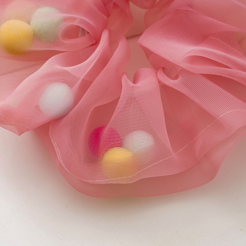 Dây Buộc Tóc Co Giãn Đính Bóng Lông Dễ Thương Cho Nữ