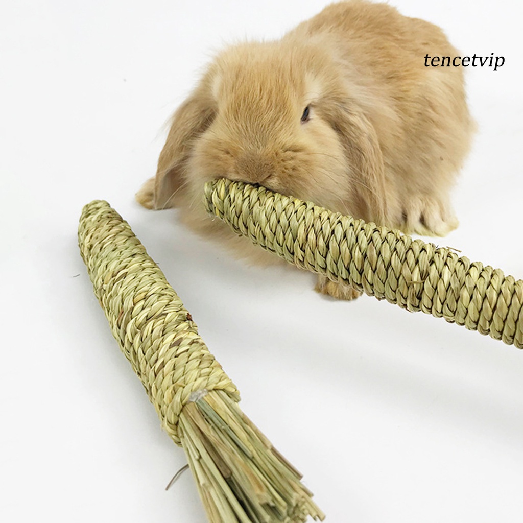 Đồ chơi mài răng cỏ thủy sinh tự nhiên đan thủ công hình củ cà rốt dành cho thỏ chuột hamster cưng