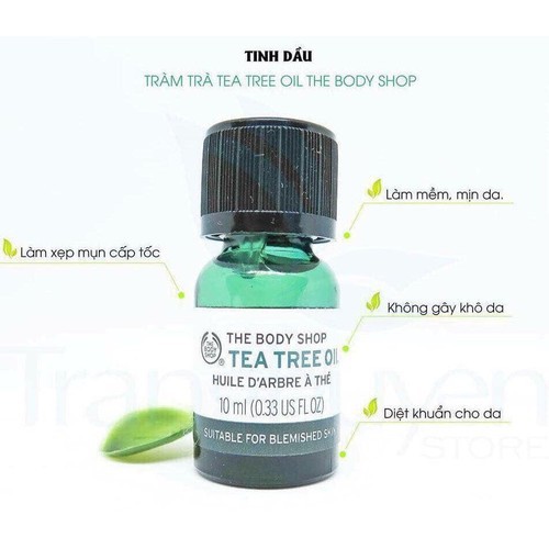 Tinh Dầu Tràm Trà Tea Tree Oil The Body Shop Làm Xẹp Mụn Giảm Viêm Hiệu Quả 10ml - Krixi Cosmetics