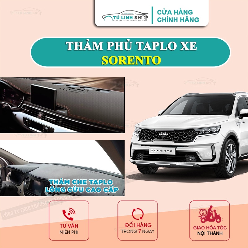 Thảm taplo KIA SORENTO bằng lông Cừu 3 lớp hoặc Da Cacbon