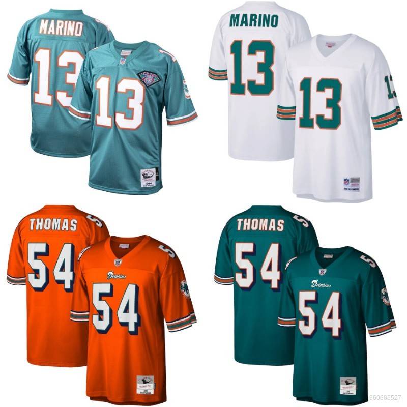 Miami Dolphins NFL Áo Thun Bóng Đá Marino Thomas Jersey Thể Thao Unisex Cỡ Lớn Phong Cách Retro
