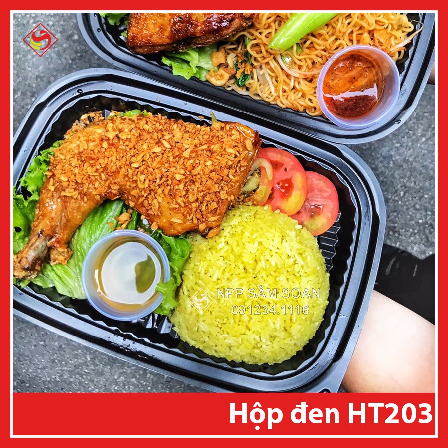 50 cái - Hộp nhựa đế đen đựng sầu riêng HT203