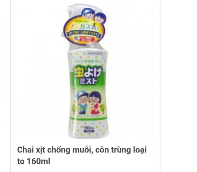 CHAI XỊT CHỐNG MUỖI BỎ TÚI MINI VÀ 160 ML- NHẬT