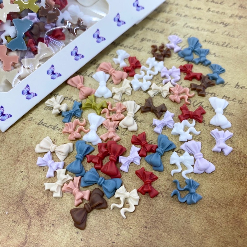 charm nơ mix màu-gói nơ màu trang trí nail ( ib shop chọn mẫu )