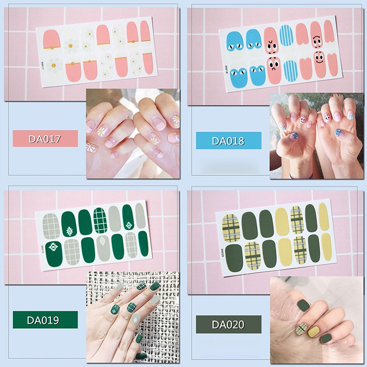 Nail Wraps Set Dán móng tay 14 miếng nhiều mẫu DA001-020