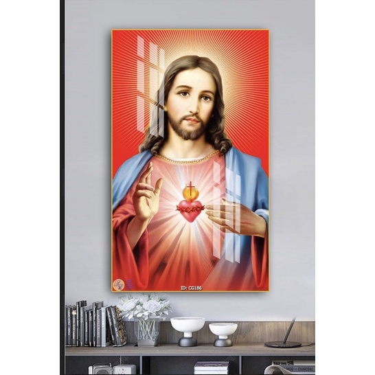 60x90cm Tranh Công Giáo ,tranh Tráng Gương Cao Cấp Hiện Đại, Chống Nước, Không Cong Vênh