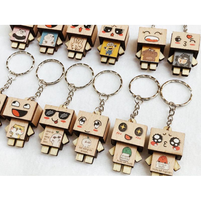 Móc khoá gỗ danbo mặt đáng yêu - Made in Việt Nam