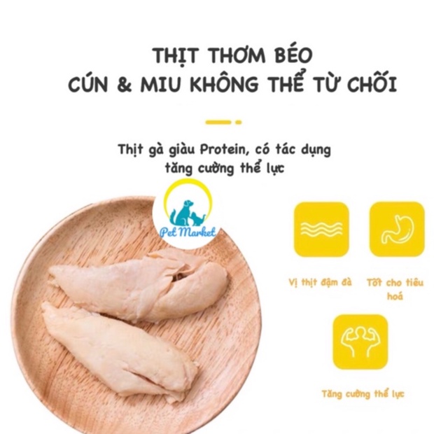 (Combo10) ỨC GÀ HẤP MASTI CHO CHÓ MÈO 40gr