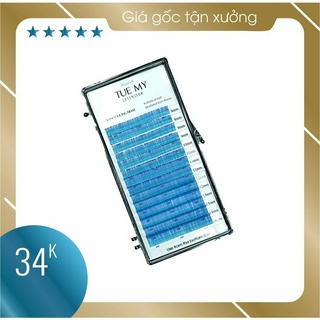 Xanh dương nhạt - mi lụa màu classic 0.07 mix size