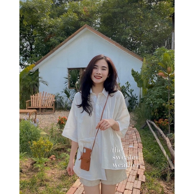 [Hàng sẵn-có video]Áo BABYDOLL TÀ LỆCH tay lỡ chuẩn style Hàn Quốc