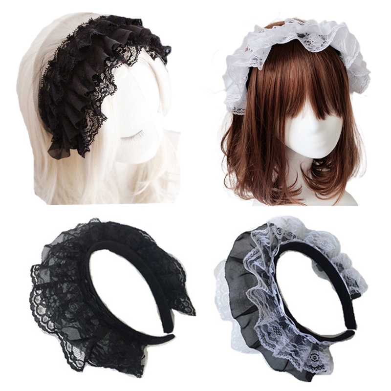 Băng Đô Ren Ruy Băng Hóa Trang Cô Hầu Gái Lolita