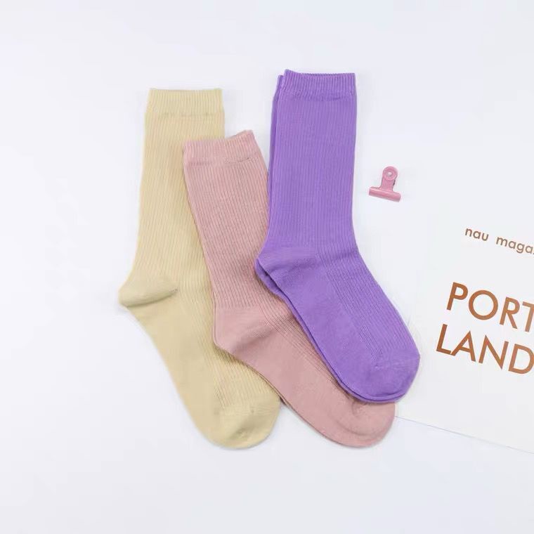 Tất cổ cao,Vớ cotton co giãn cổ cao nhiều màu tùy chọn thời trang cho nữ
