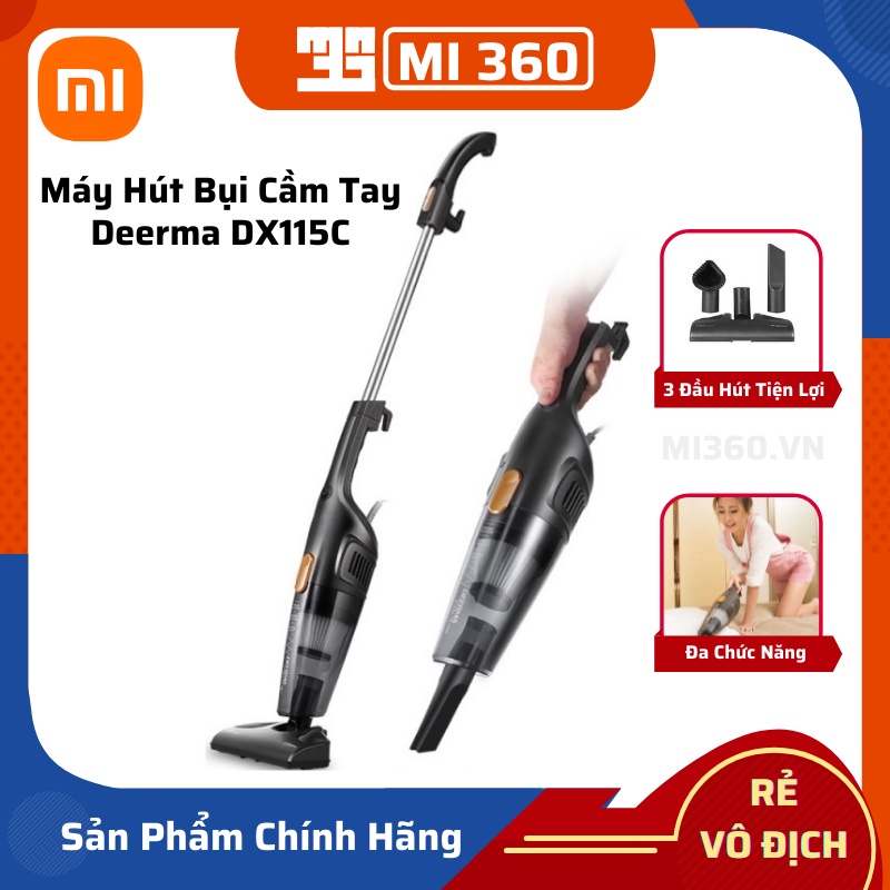 Máy Hút Bụi Cầm Tay Đa Năng Deerma DX115C✅ 3 Đầu Hút Tiện Lợi✅ Hàng Chính Hãng