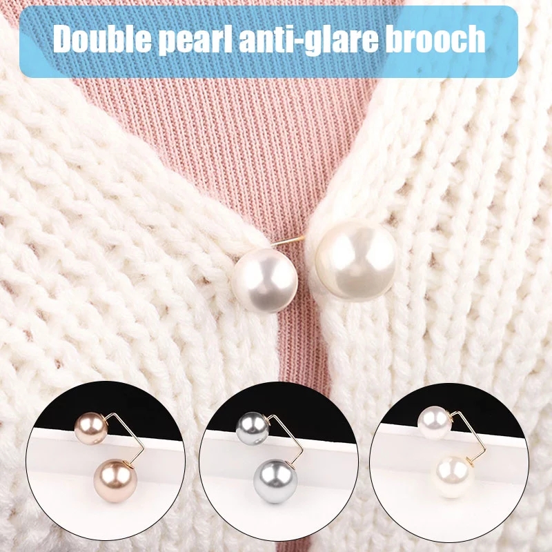 Set 3 ghim cài áo đính ngọc trai nhân tạo phong cách thời trang