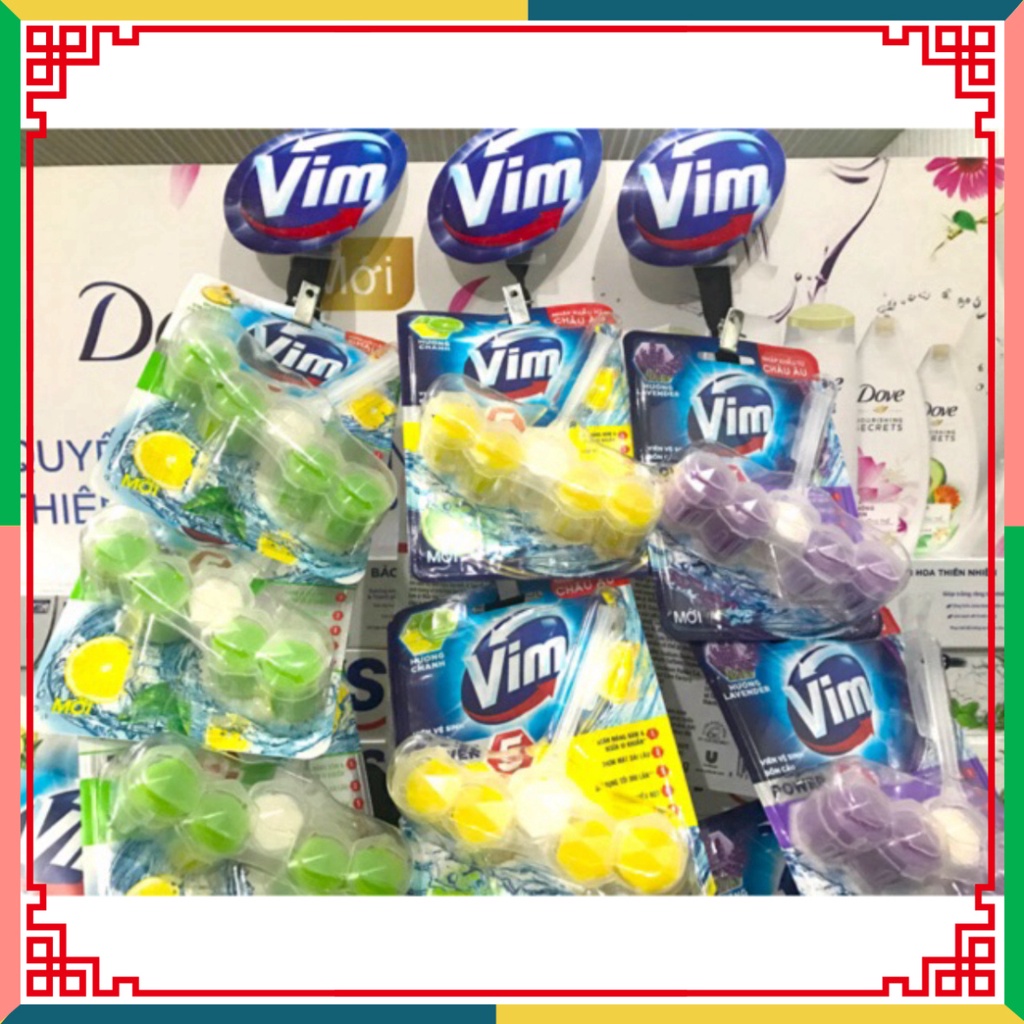 Viên Treo Tẩy Bồn Cầu Vim Power 55g Loại Mới Có Móc Treo