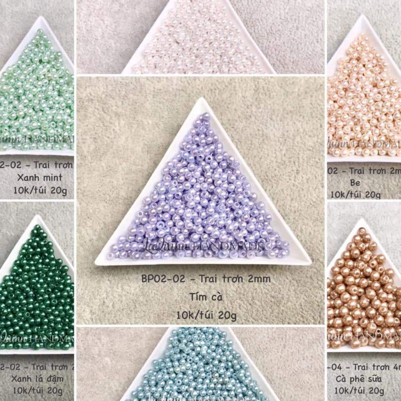 Hạt trai, hạt bẹt 3mm nhiều màu - Nguyên liệu handmade