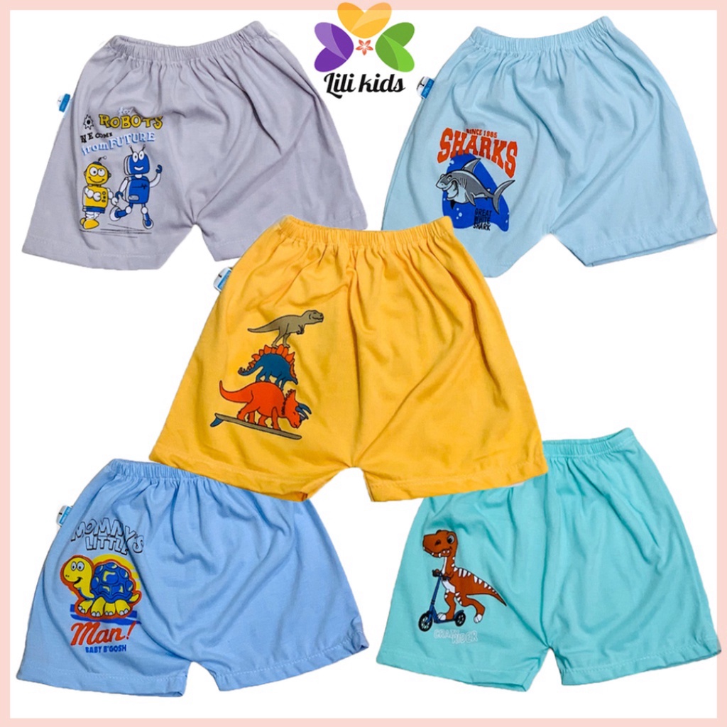 Quần Đùi Cho Bé LILIKIDS Quần Chục Đùi Cotton Cho Bé Trai Bé Gái In Mông QC09