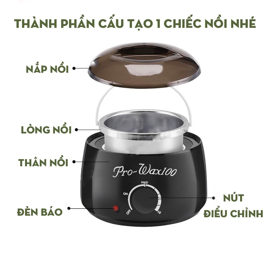 Nồi nấu sáp wax lông máy ria mép lông nách nóng bikini lạnh vùng kín hàng chính hãng