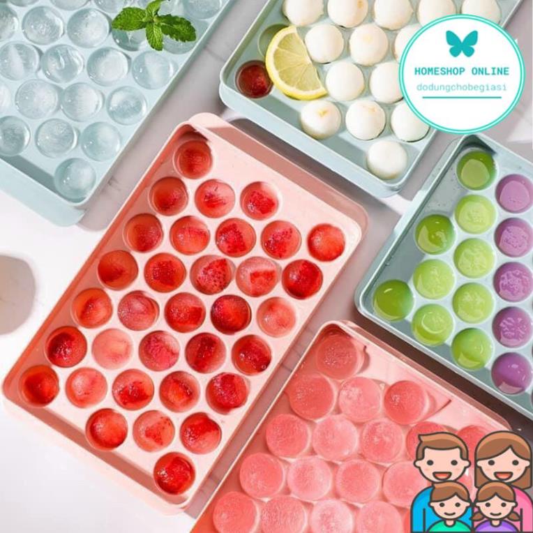 Khay Làm Đá Tròn Tủ Lạnh - Khuôn Làm Thạch Bi 33 Viên Giá Sỉ Dodungchobegiasi HomeShop Online