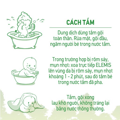 Sữa tắm thảo dược Elemis phòng chống rôm sẩy, mẩn ngứa cho bé làn da mịn màng