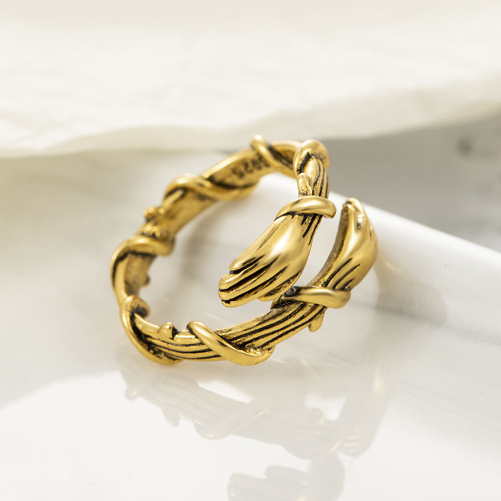 Nhẫn Đeo Tay Kim Loại Tạo Hình Bàn Tay Sáng Tạo