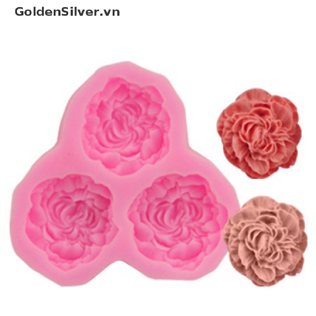 Khuôn Silicone Tạo Hình Hoa Mẫu Đơn Trang Trí Bánh Kem