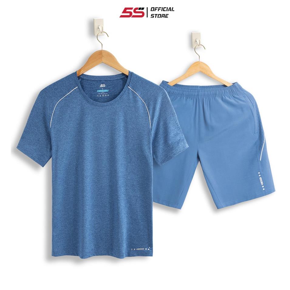 Bộ Quần Áo Thể Thao Nam Cổ Tròn 5S ( 3 màu), Vải Thun Mát Lạnh, Mềm Mịn, Chống Nhăn, Chống Bám Bụi (B22198) Đẹp