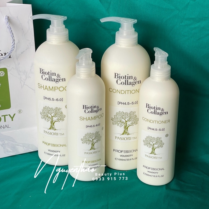 Cặp Dầu Gội Xả Biotin Collagen Voudioty 500ml - 1000ml Đủ Màu | Hàng Chính Hãng | Siêu Thơm, Siêu Mượt, Giảm Rụng Tóc