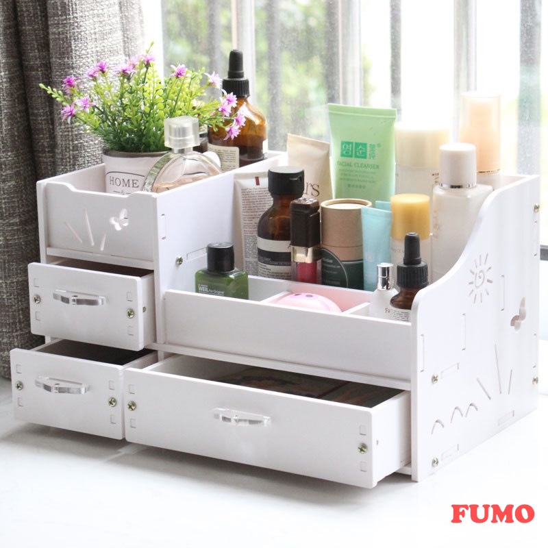 Kệ đựng mỹ phẩm đa năng kệ để đồ trang điểm 3 tầng đẹp cao cấp FUMO SP002