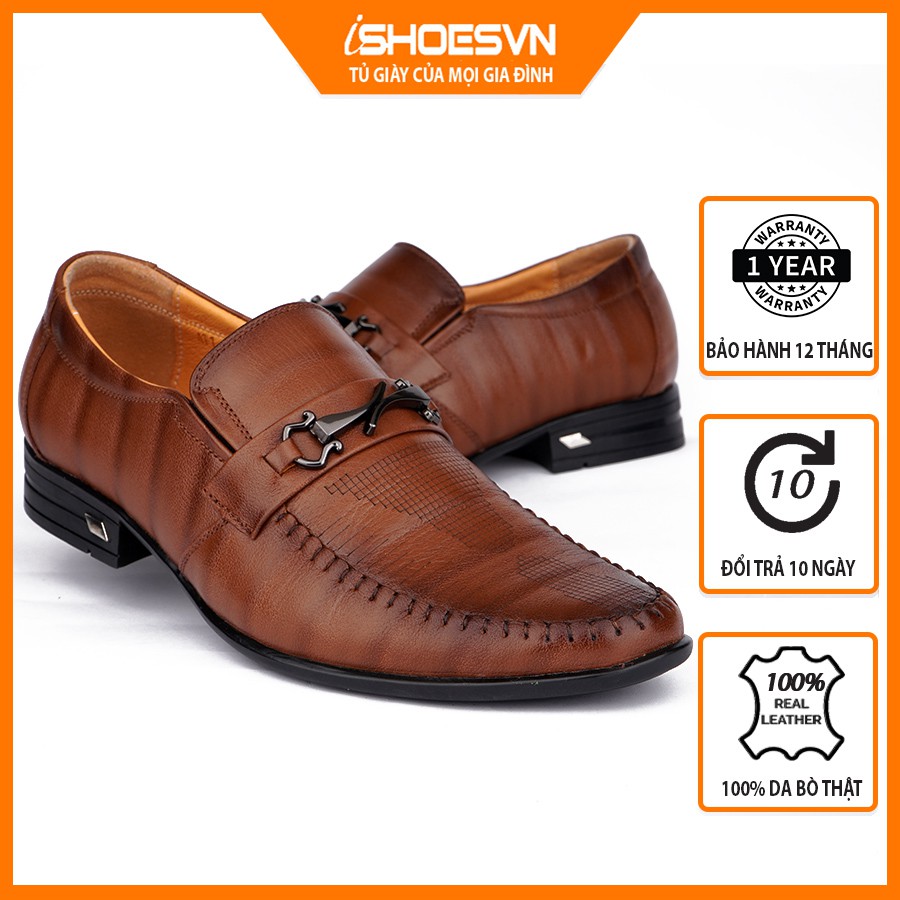 Giày Nam Công sở - giày lười nam da bò thật ISHOESVN IS195
