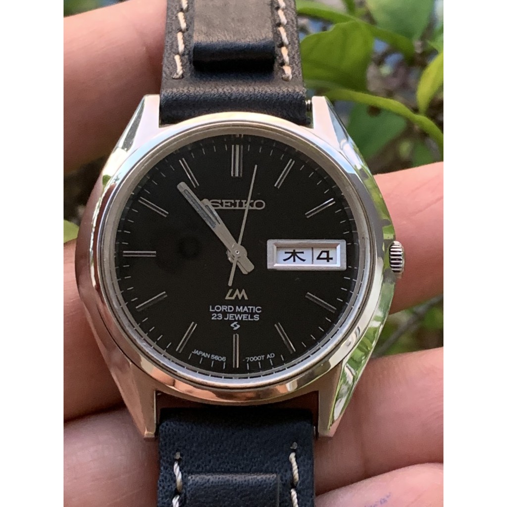 Đồng hồ nam Seiko LM automatic 2 lịch, niềng thép không gỉ, dây da