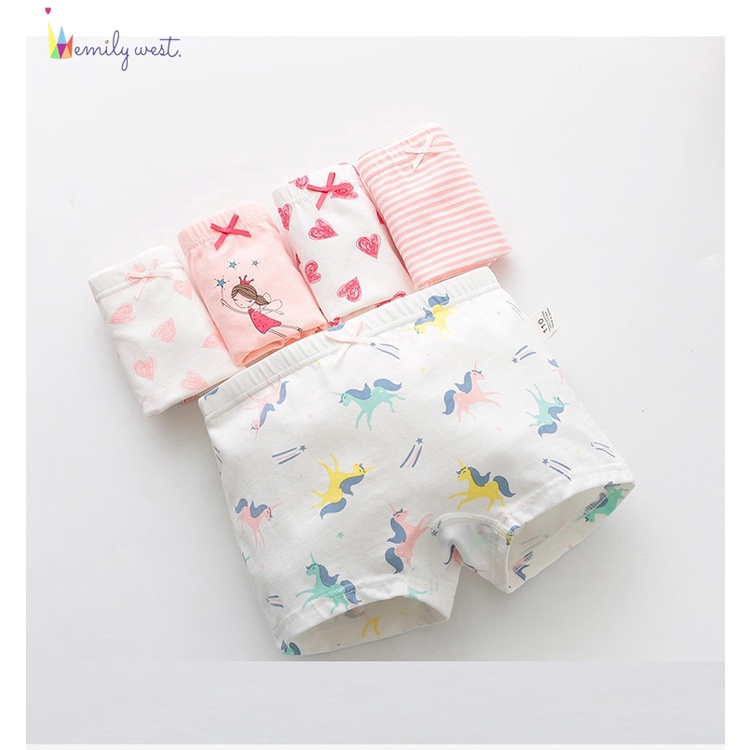 Quần Lót 95% Cotton In Hoạt Hình Chất Lượng Cao Cho Bé Gái 5%