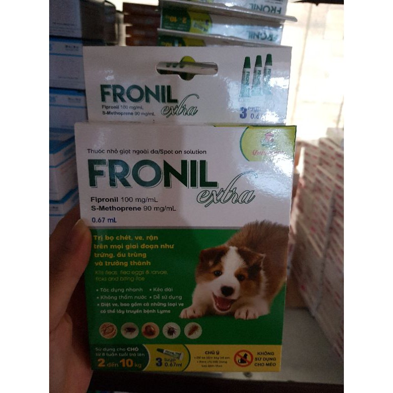 3 tuýp fronil 0.67 ml tr i v.e rậ.n cho chó mèo
