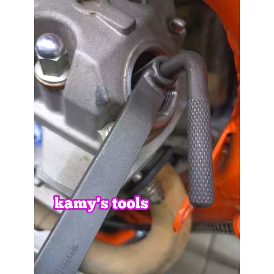 Công cụ chỉnh cò xe máy 2 trong 1 cán dẹt thép đen size vặn đai ốc 9mm, cây chình cò xe máy